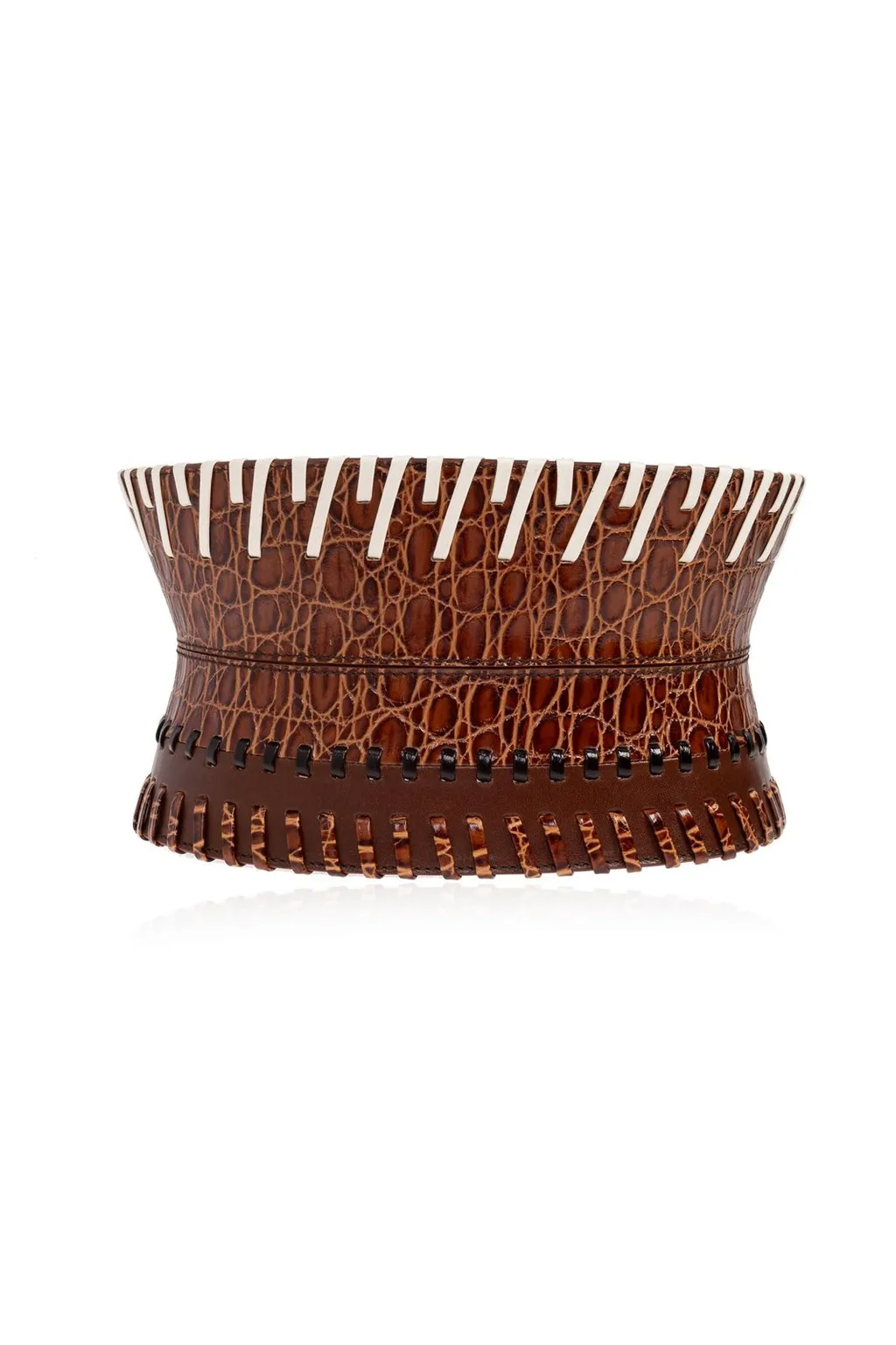 Whipstitch Embellished Lace-Up Belt