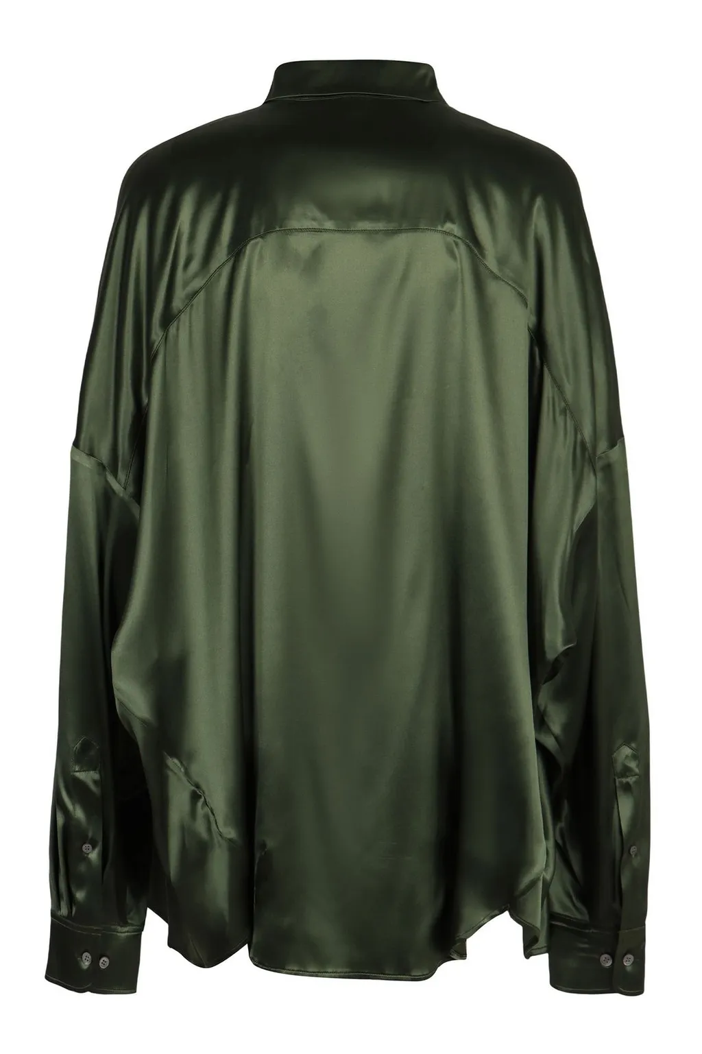 Long-Sleeved Satin Blouse