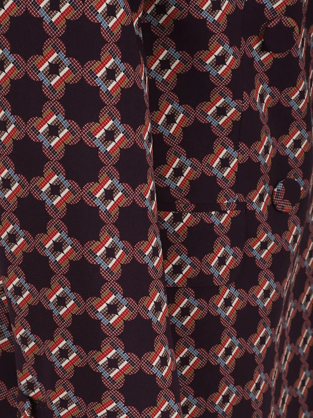 Patterned Double-Breasted Blazer