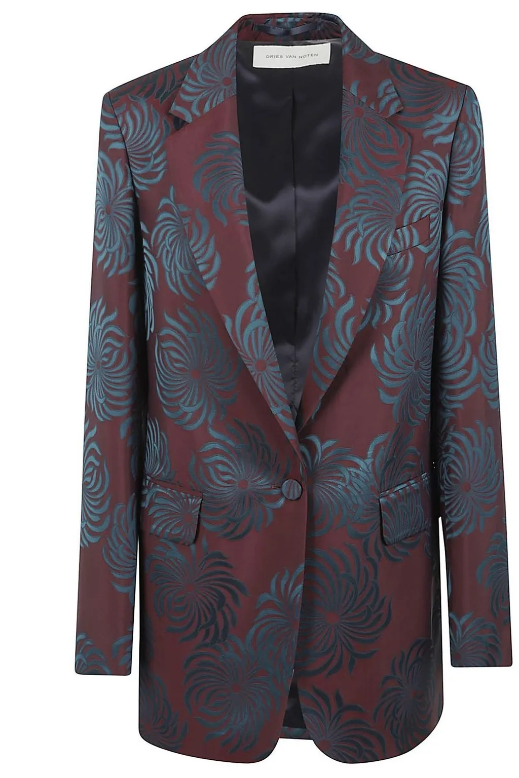 Floral Jacquard Single Breasted Jacket