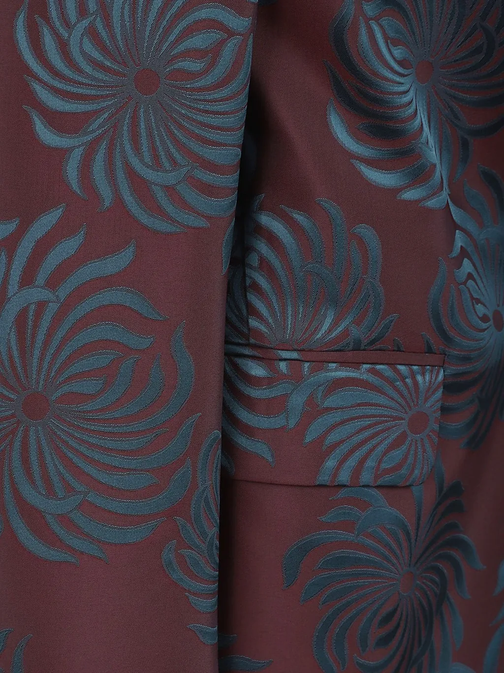 Floral Jacquard Single Breasted Jacket