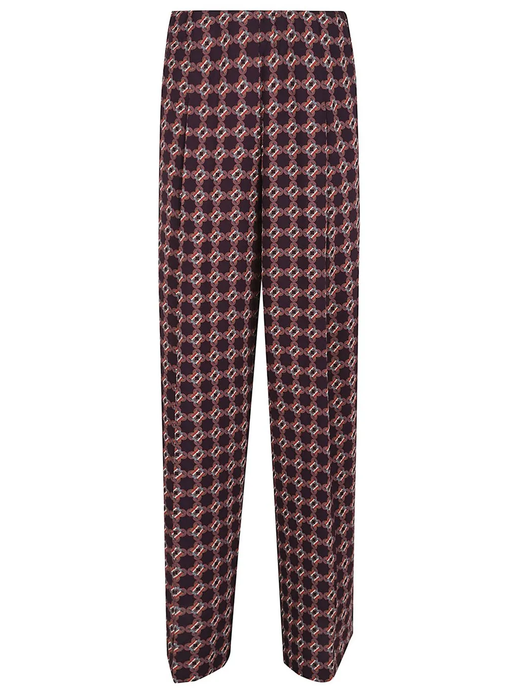 Patterned Wide-Leg Pants