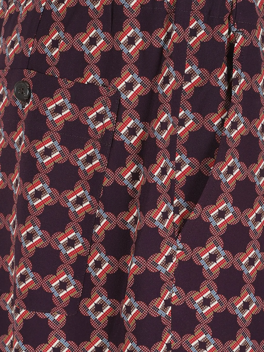 Patterned Wide-Leg Pants