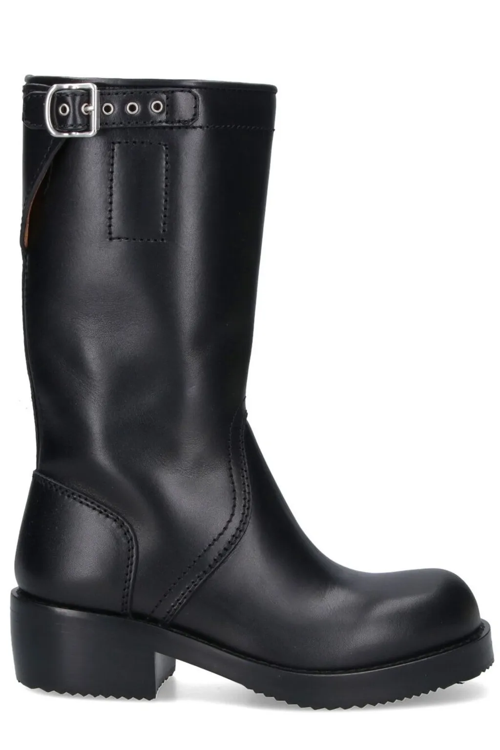 Buckle Detailed Biker Boots