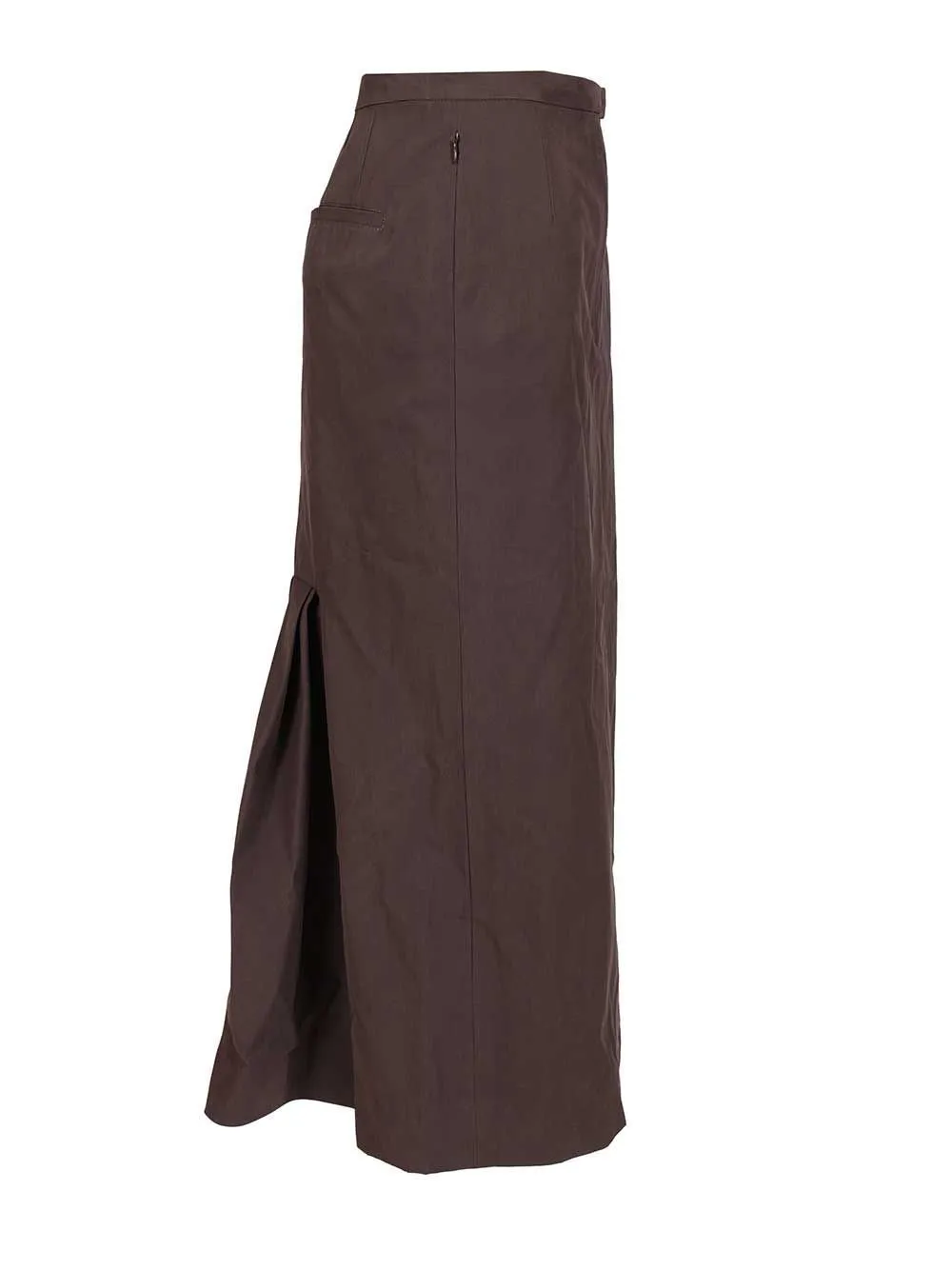 Pleat Detailed Poplin Skirt