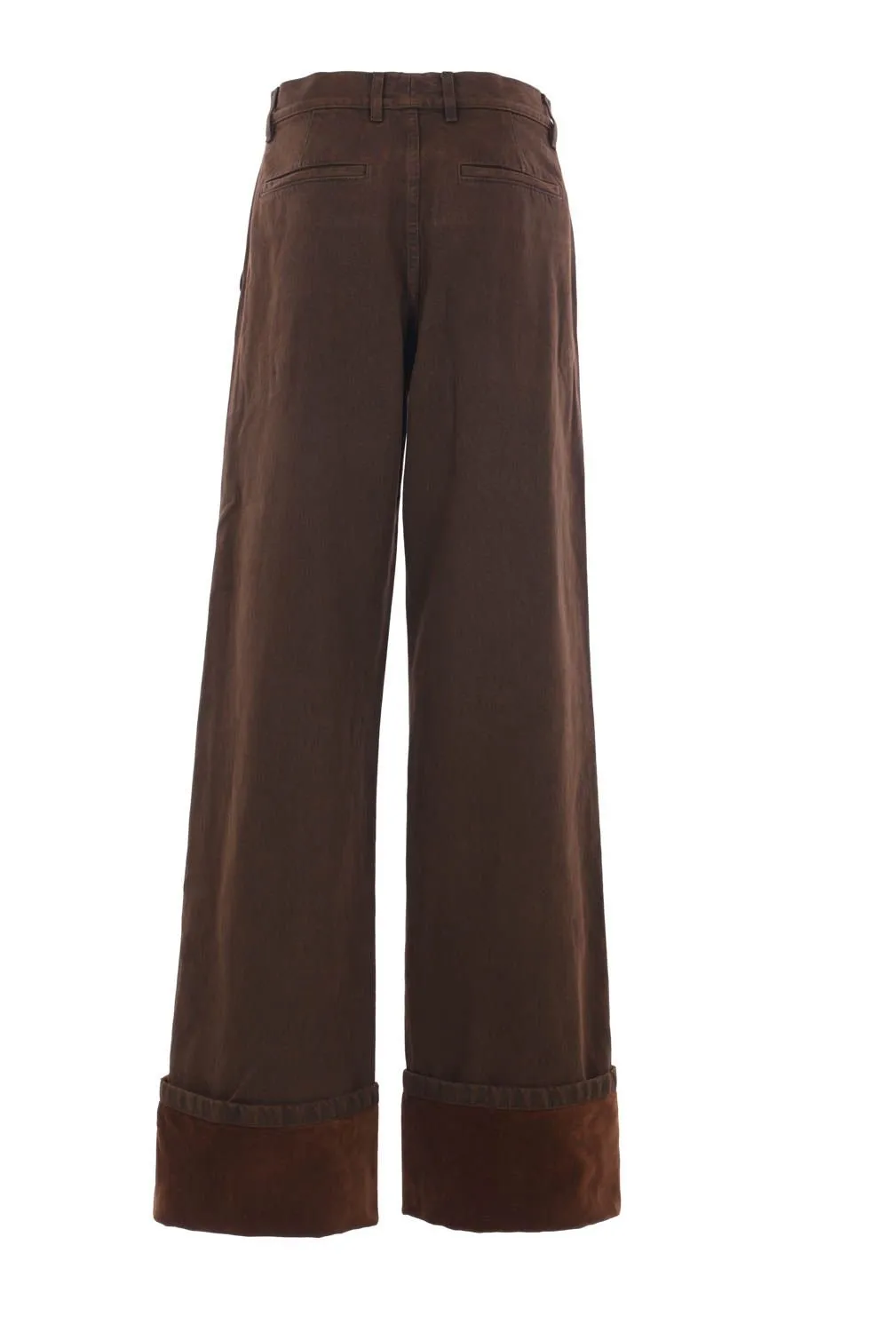 Buttoned Turn-Up Hem Jeans