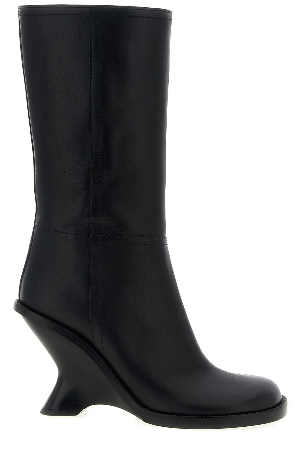 Curved Wedge Heel Boots