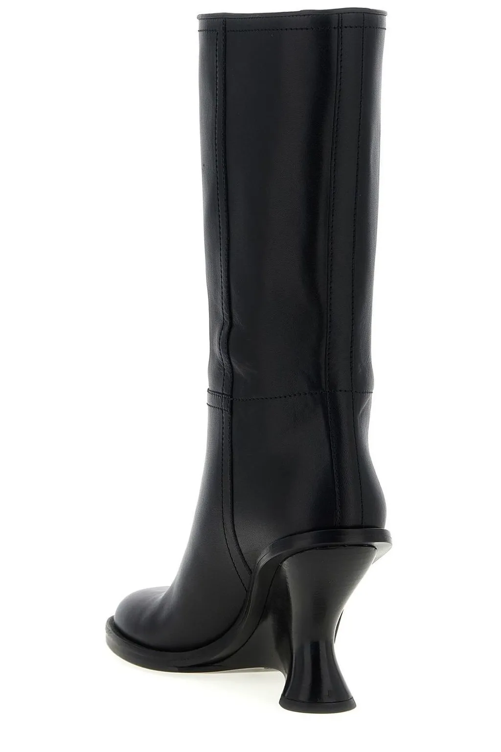 Curved Wedge Heel Boots
