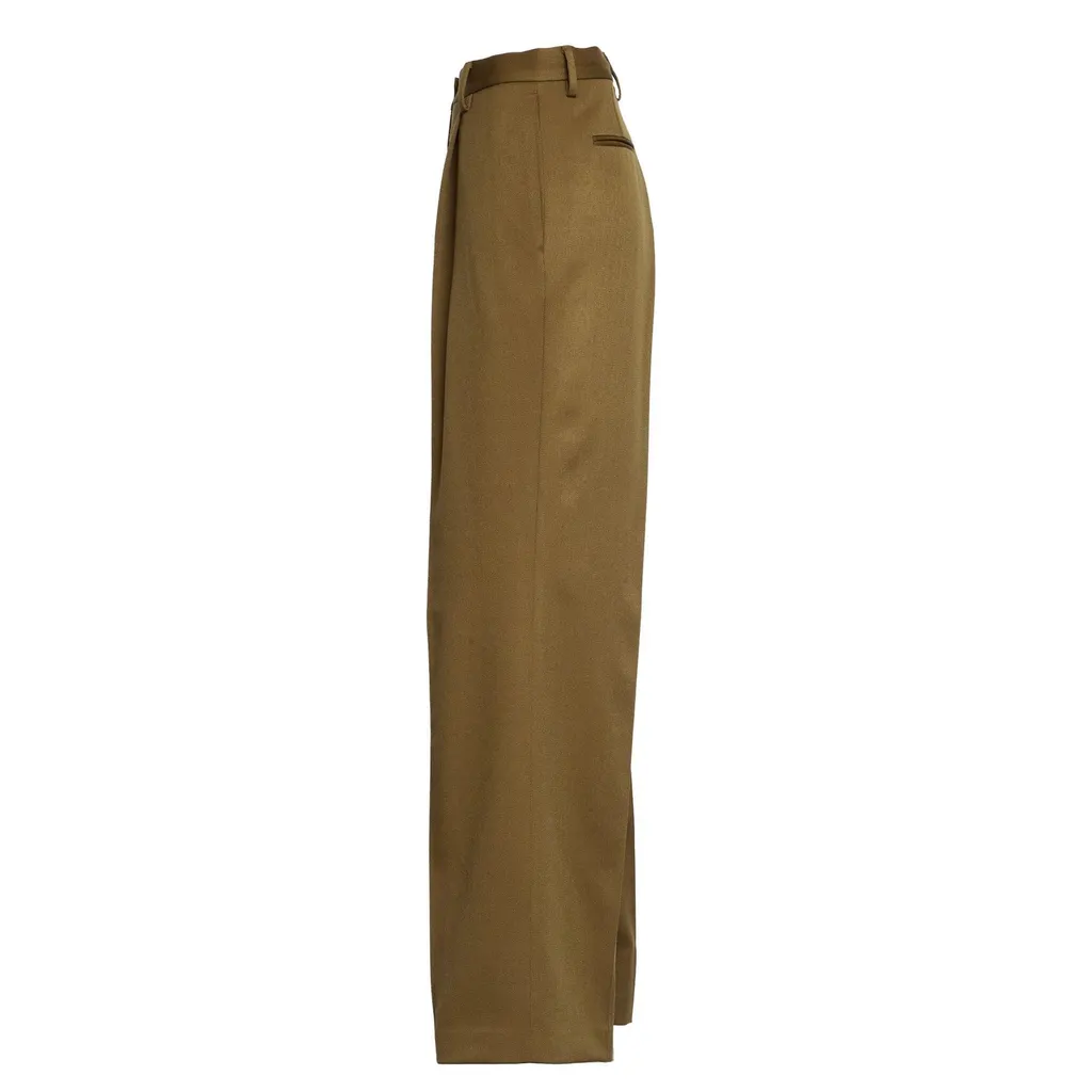 Straight-Leg Pleated Trousers