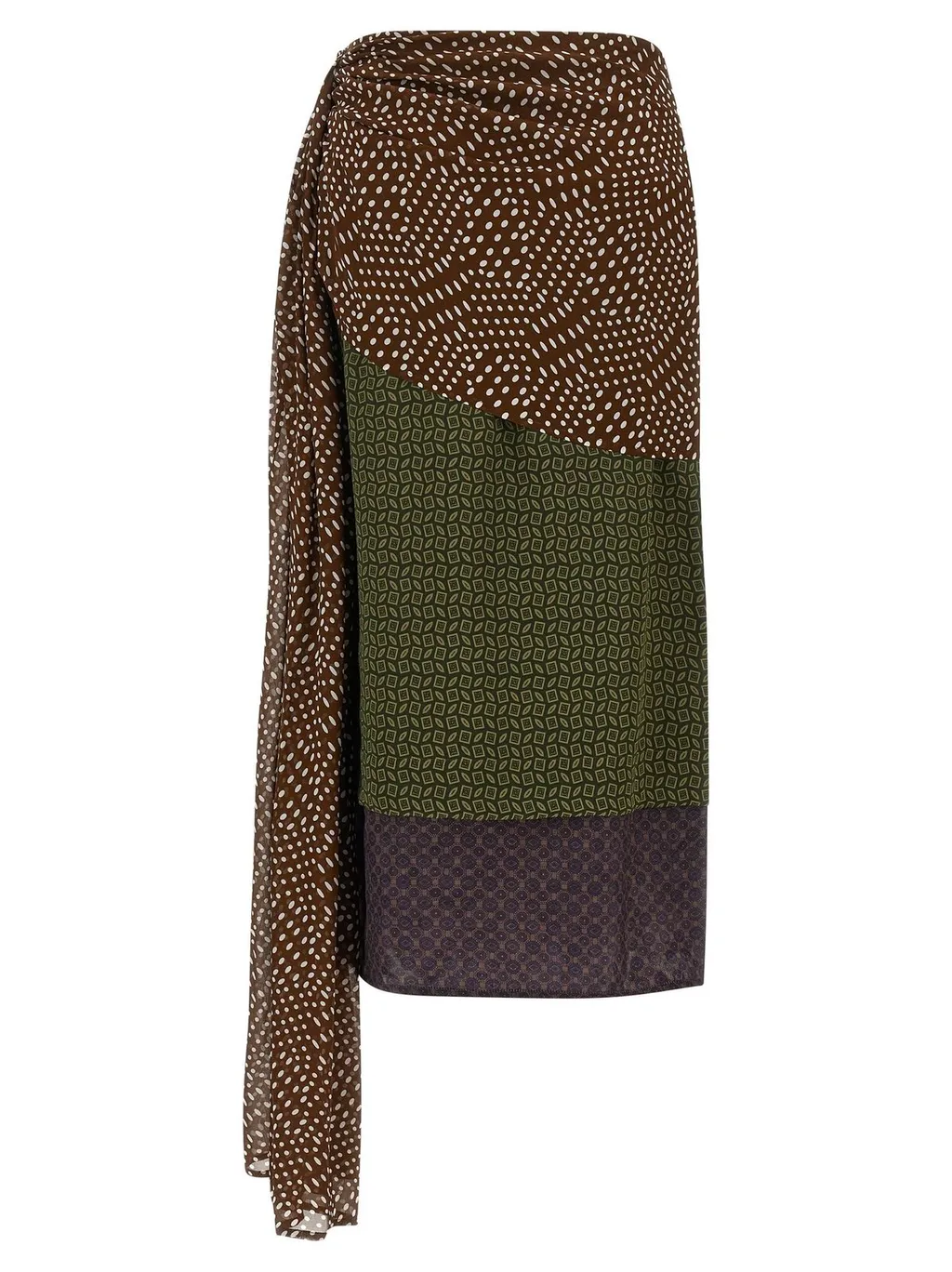 Senice Graphic Printed Midi Skirt