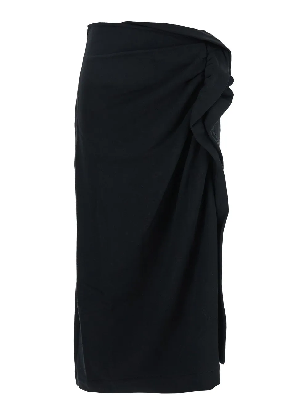 Asymmetric Hem Midi Skirt