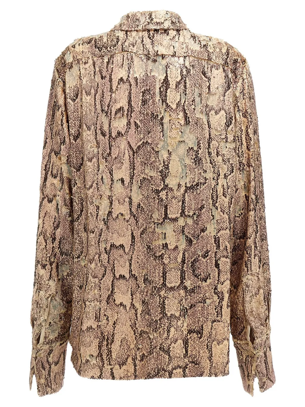 Pattern-Printed Button-Up Shirt