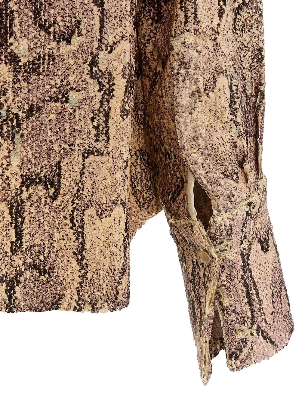 Pattern-Printed Button-Up Shirt