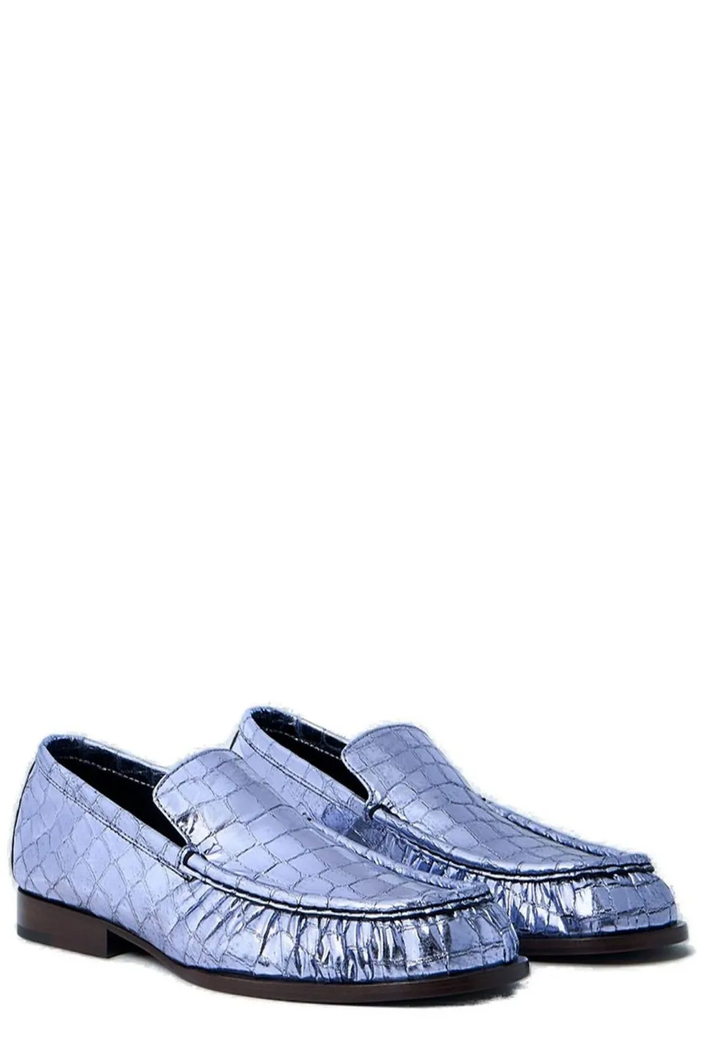 Embossed Round Toe Loafers