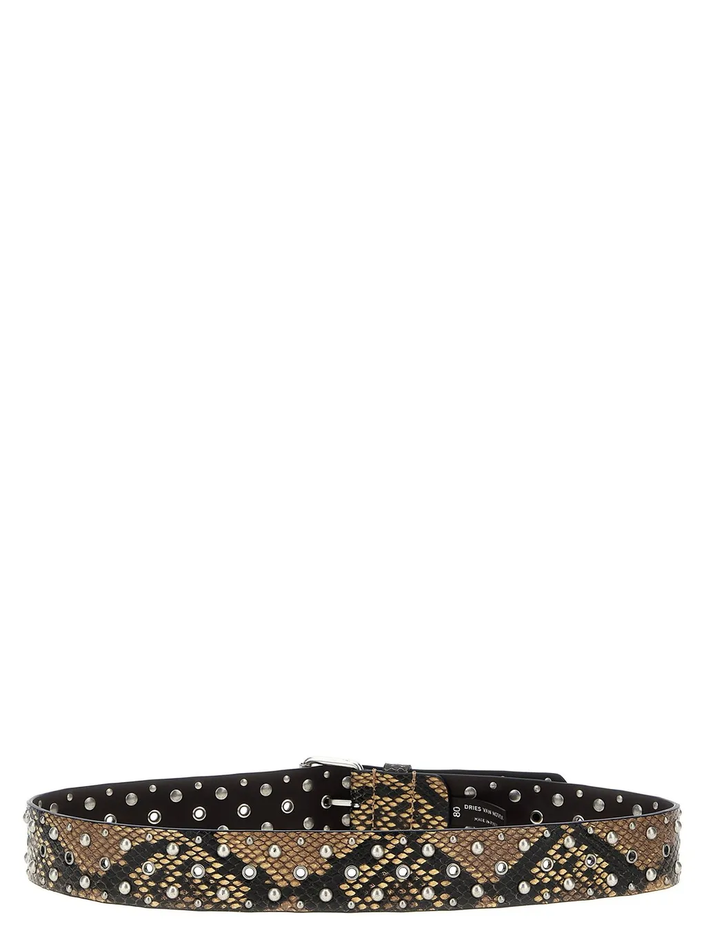 Stud Embellished Buckled Belt