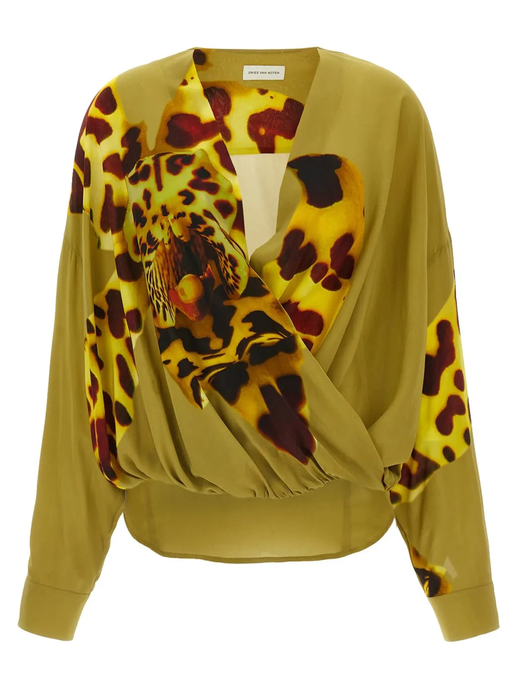 Pattern-Printed Draped Top