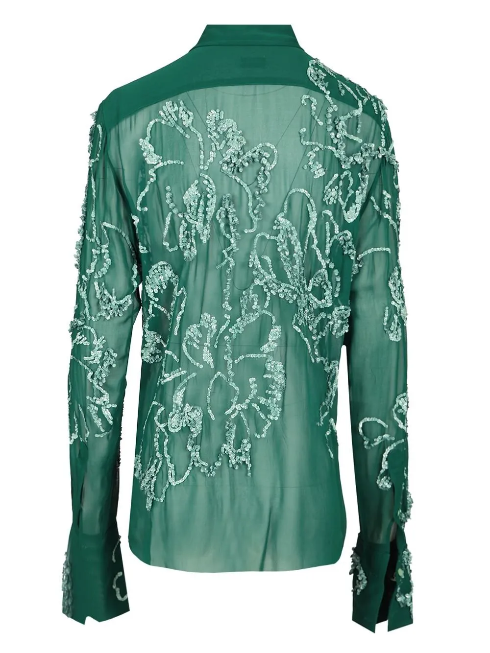 Long-Sleeved Sequin Embellished Shirt
