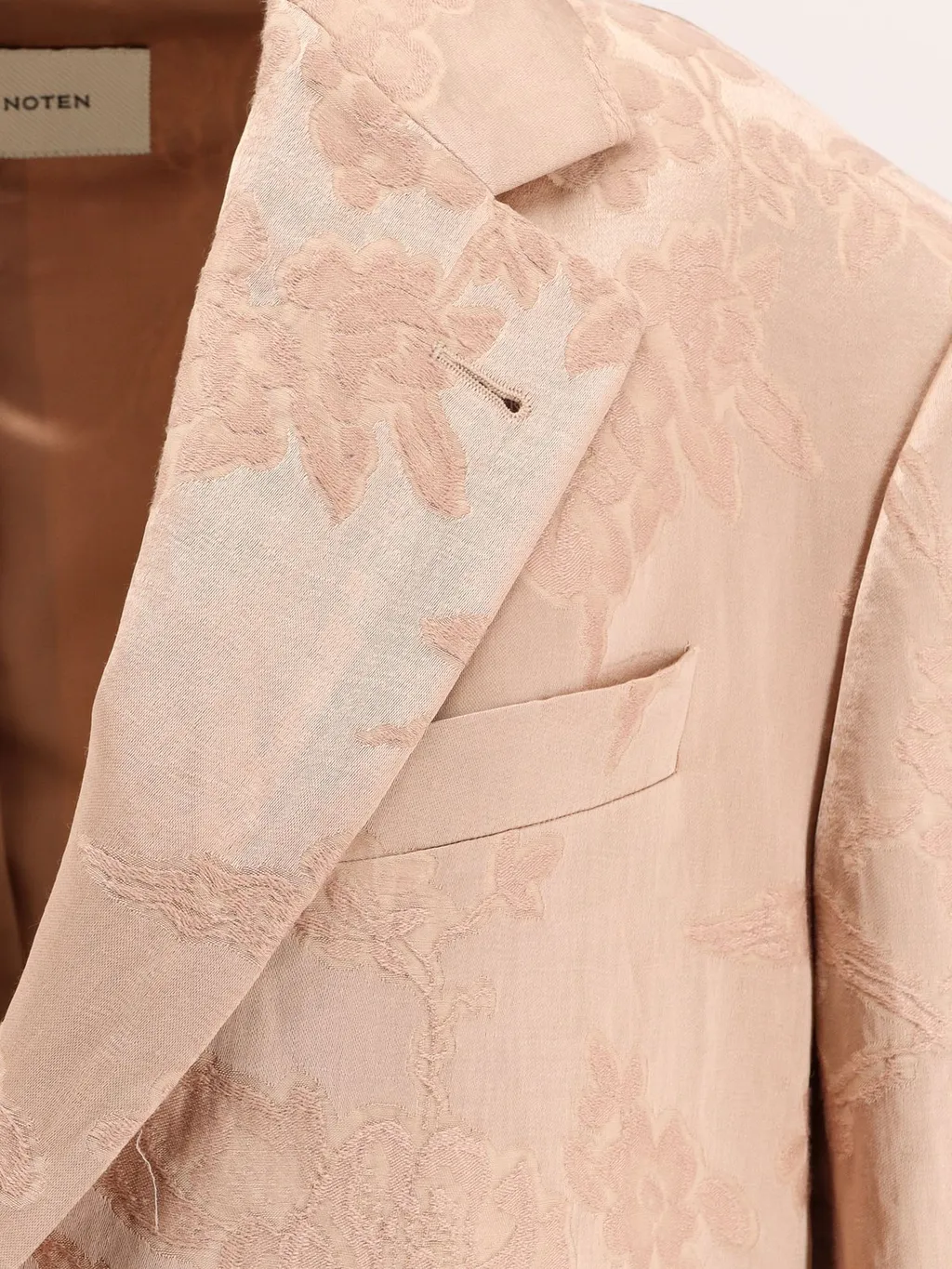 Floral Jacquard Single-Breasted Blazer