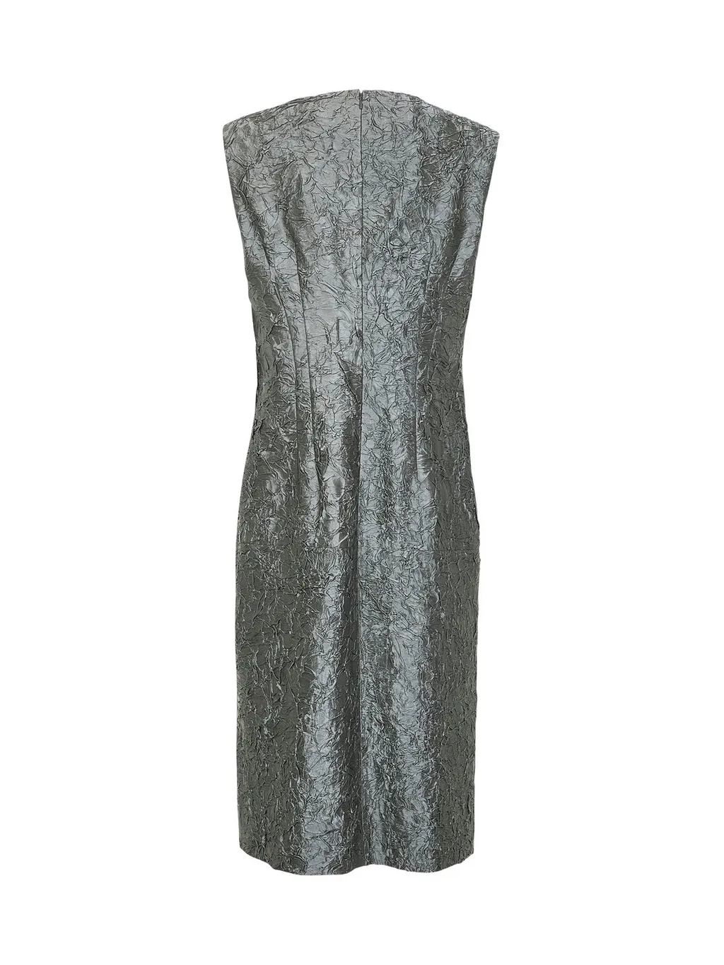 V-Neck Crinkle Effect Dress