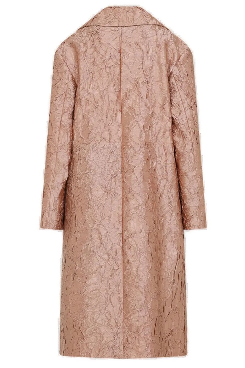 Crinkle Effect Single Breasted Coat