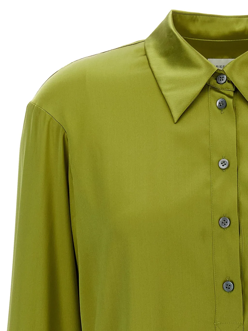 Corsala Button-Up Satin Shirt