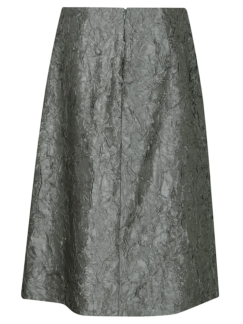 Front-Slit Creased Mini Skirt
