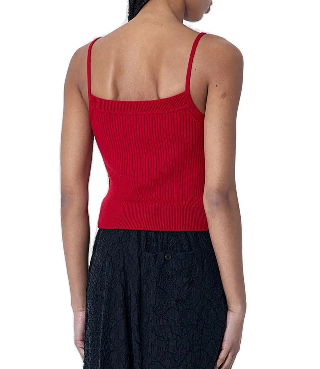 Buttoned Rib Tank Top