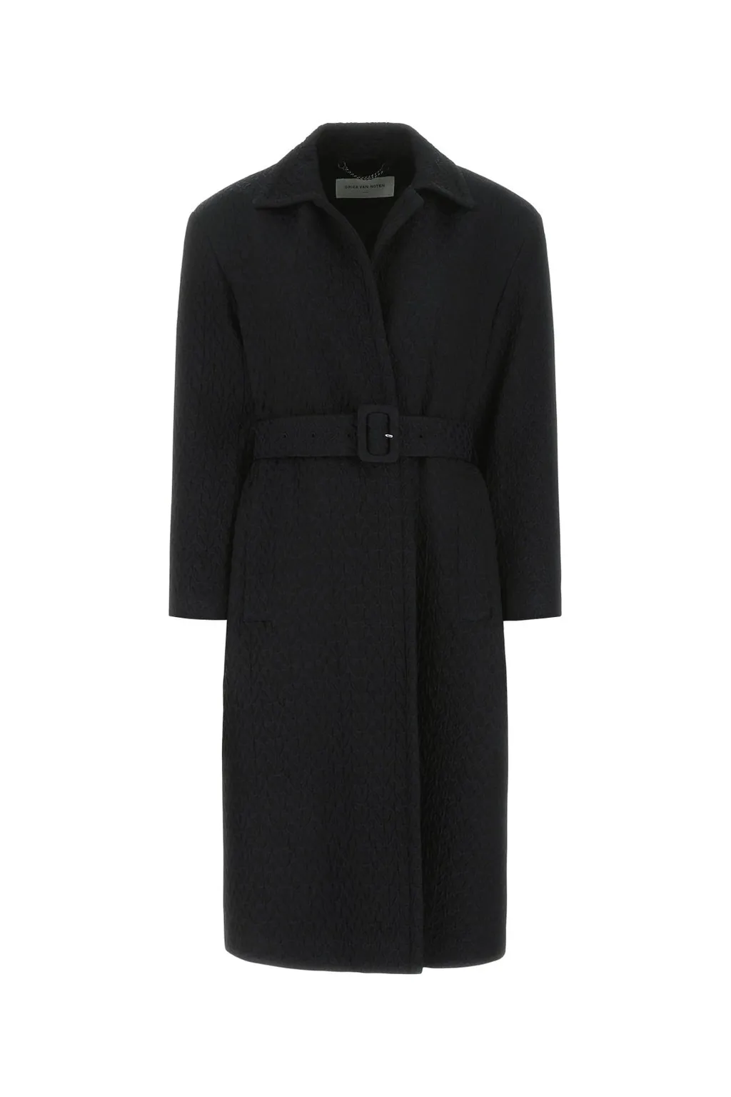 Belted Waist Long-Sleeved Coat