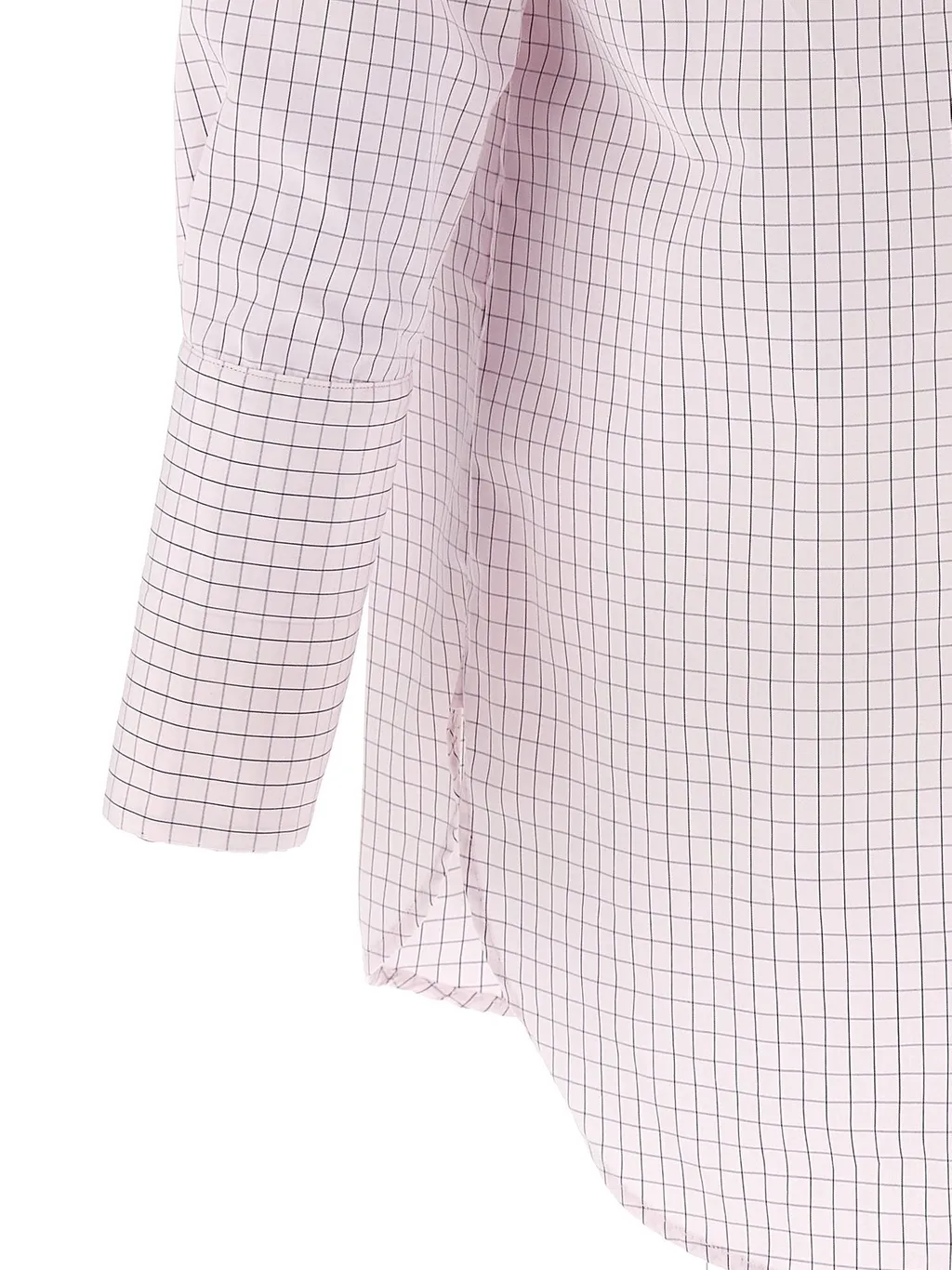 Grid Mock-Neck Long-Sleeve Shirt