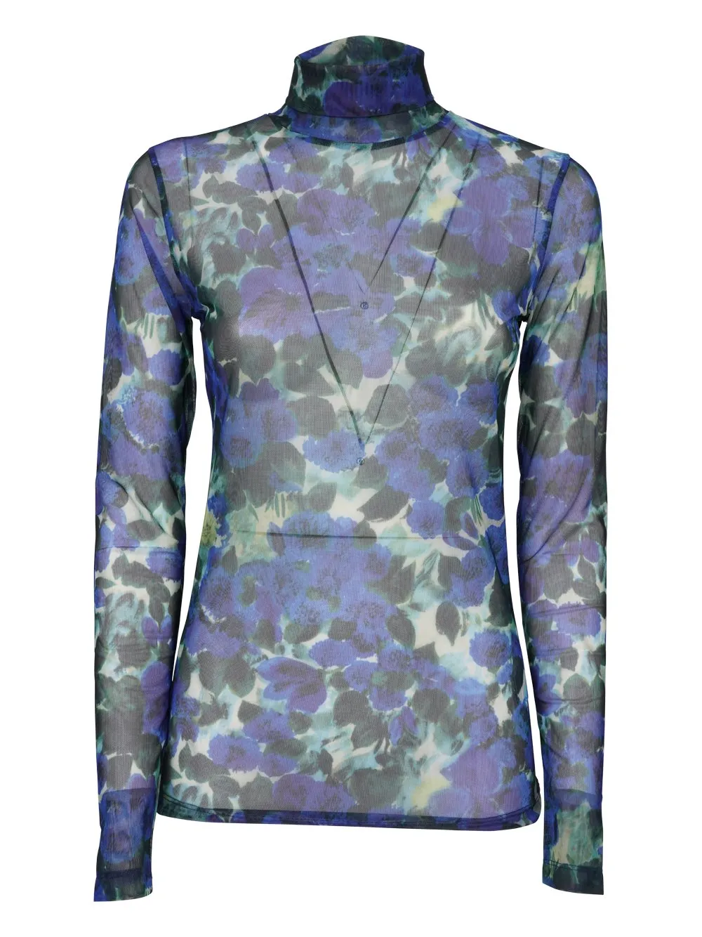 Floral Printed High-Neck Top