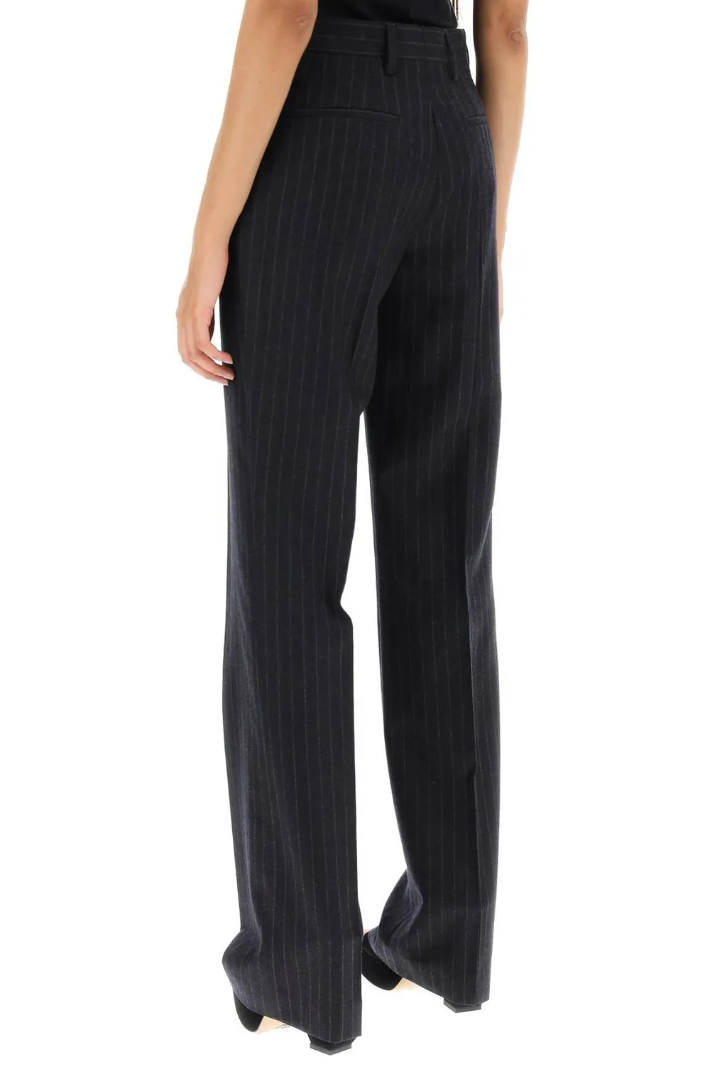 Pinstripe Mid Rise Trousers