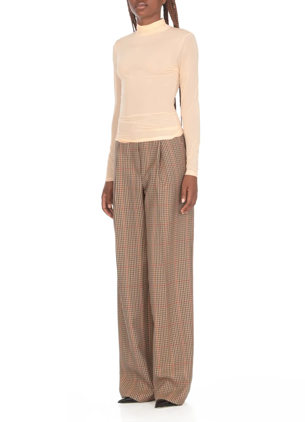 Sheer Turtleneck Long-Sleeved T-Shirt
