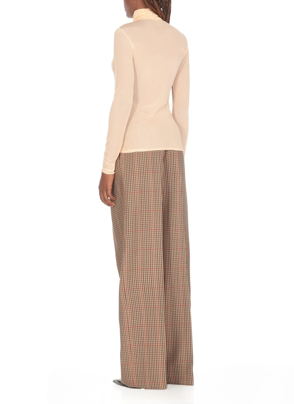 Sheer Turtleneck Long-Sleeved T-Shirt