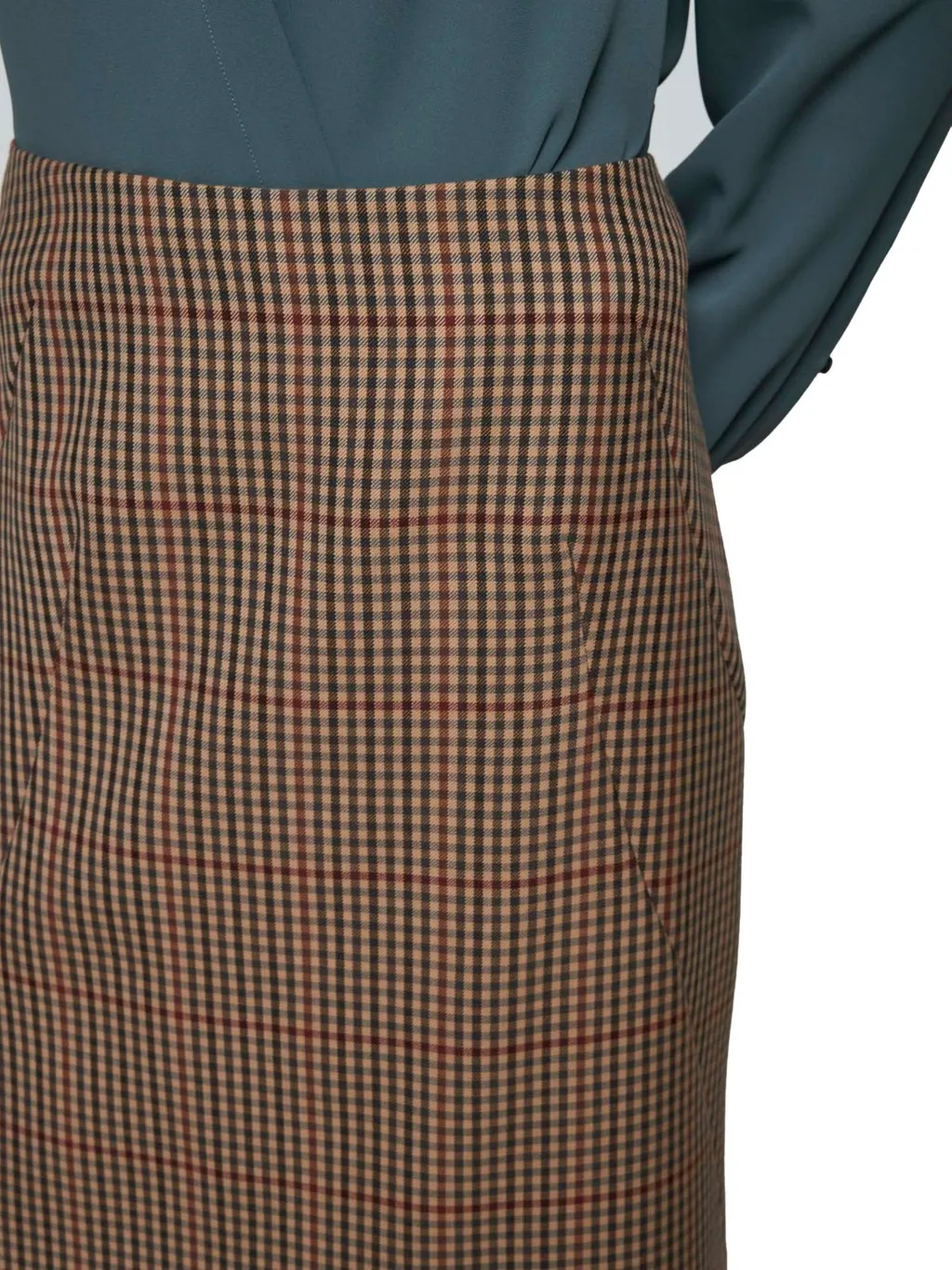 Checked Flared Skirt