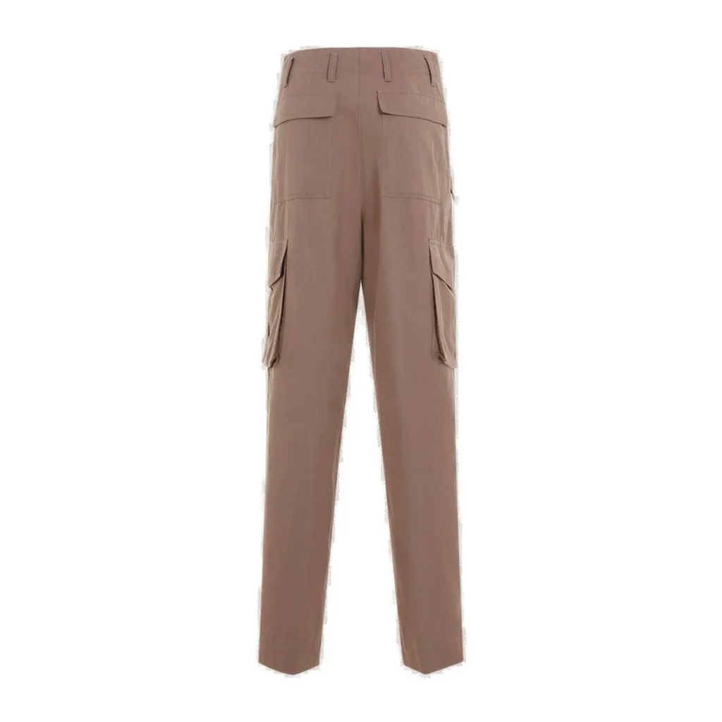 Button Detailed Straight Leg Pants