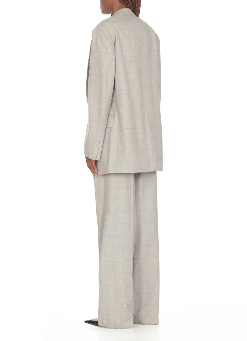 Checked Long Blazer