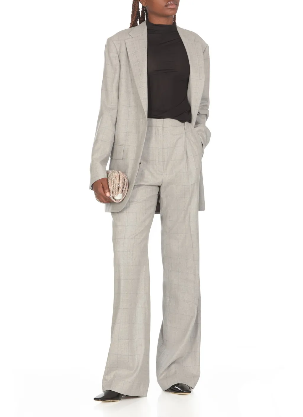 Checked Long Blazer