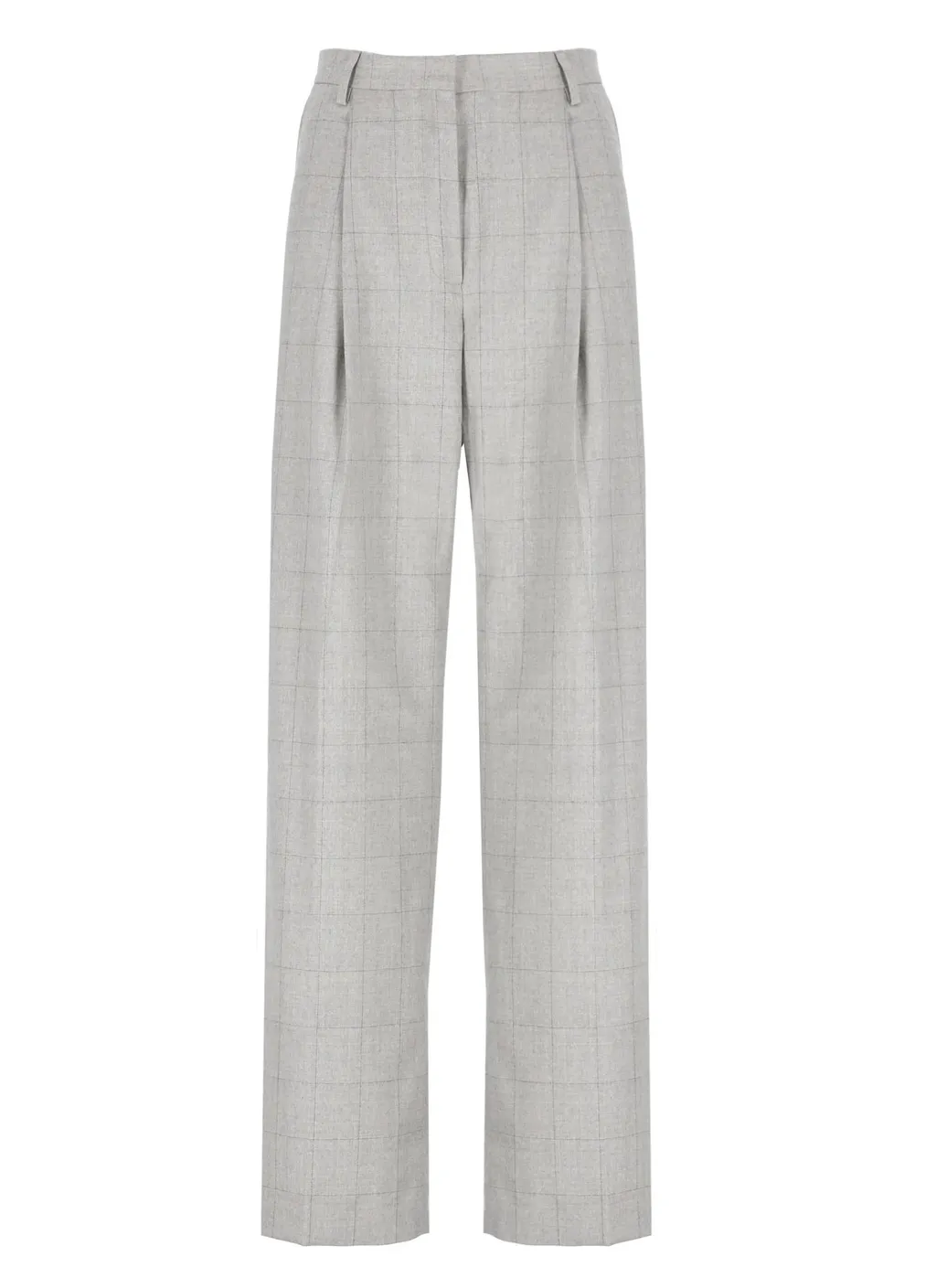 Checked Pleated Trousers