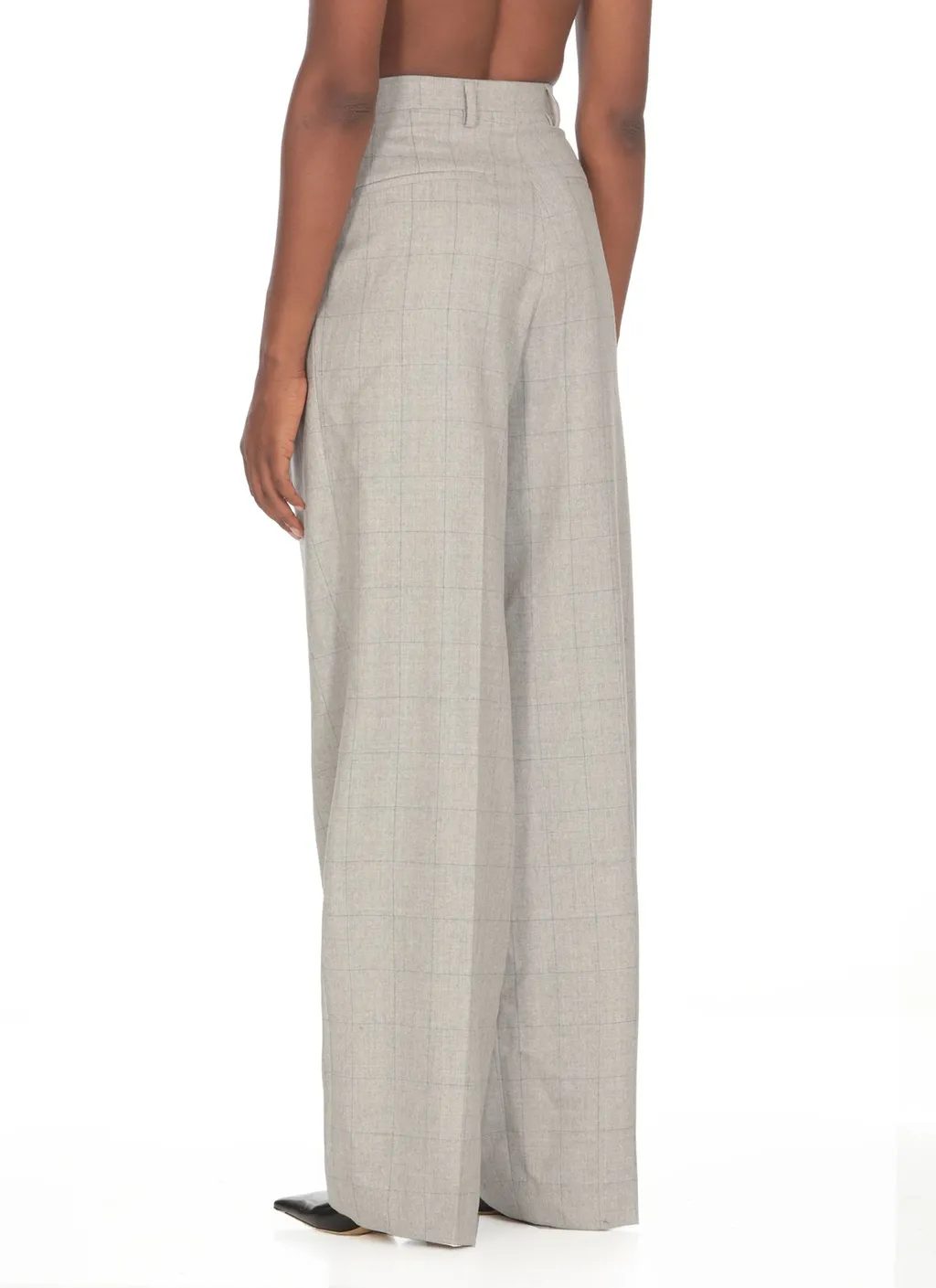 Checked Pleated Trousers
