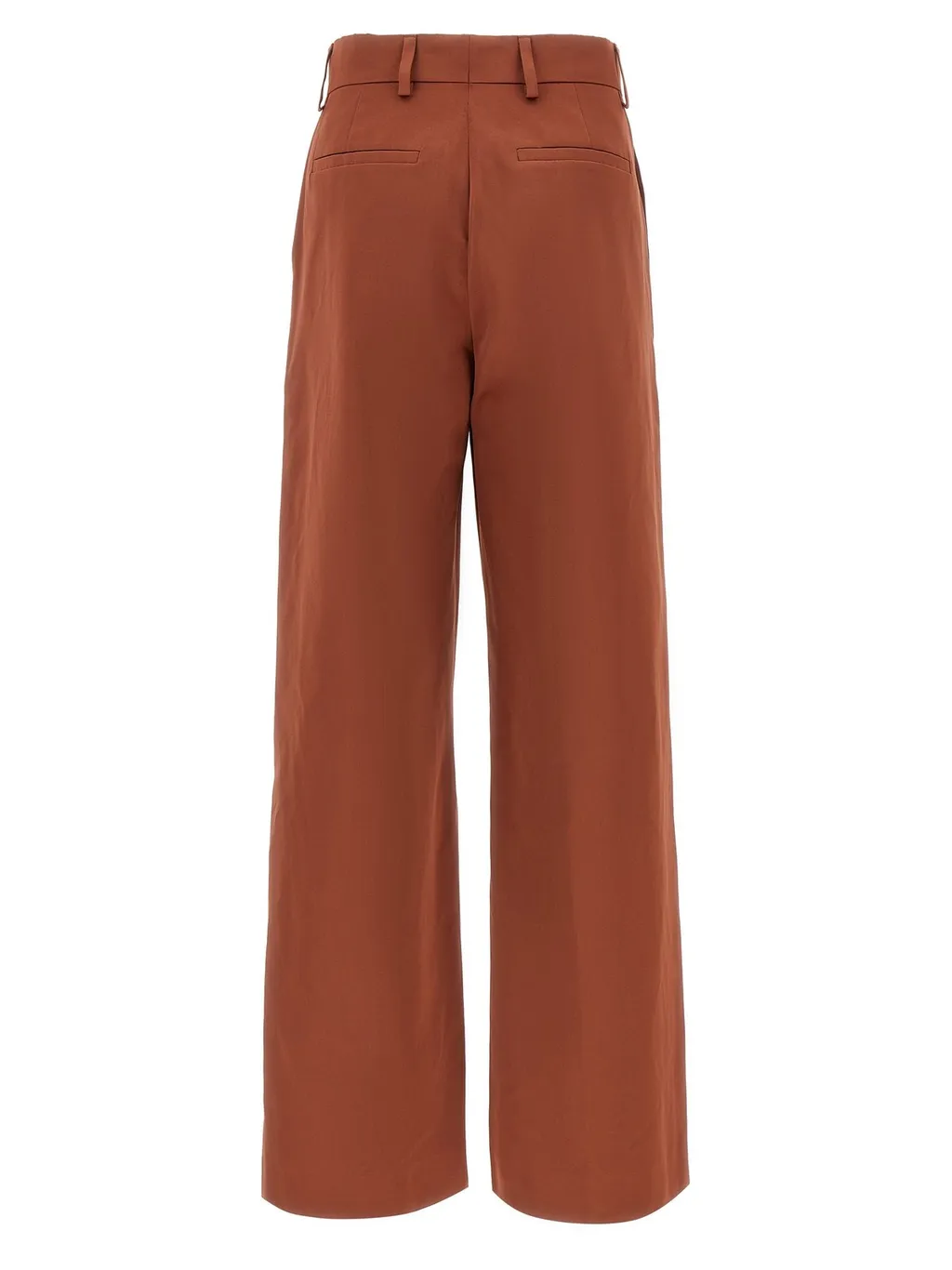 Mid-Waisted Taffeta Trousers
