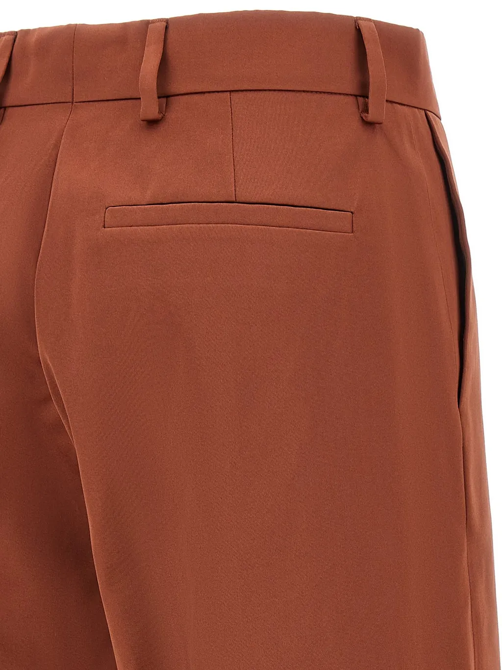 Mid-Waisted Taffeta Trousers