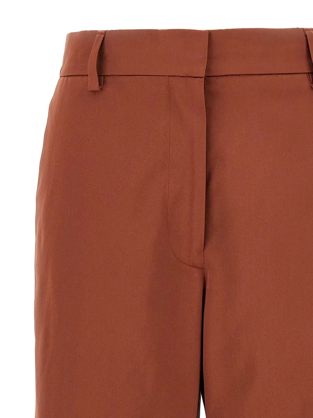 Mid-Waisted Taffeta Trousers