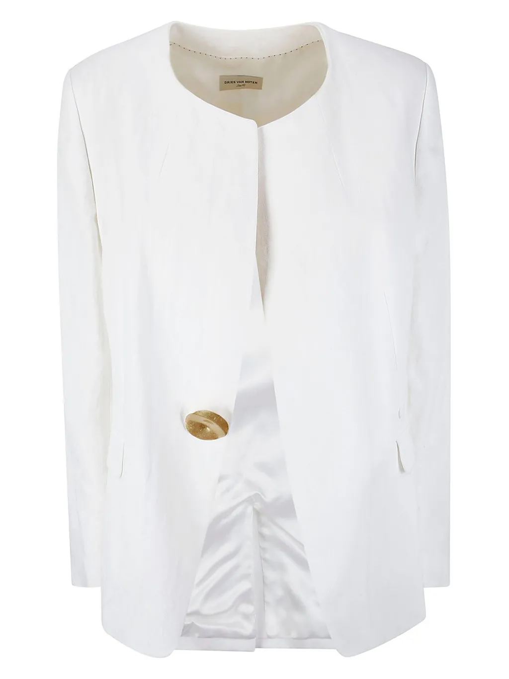 Long-Sleeved Crewneck Blazer