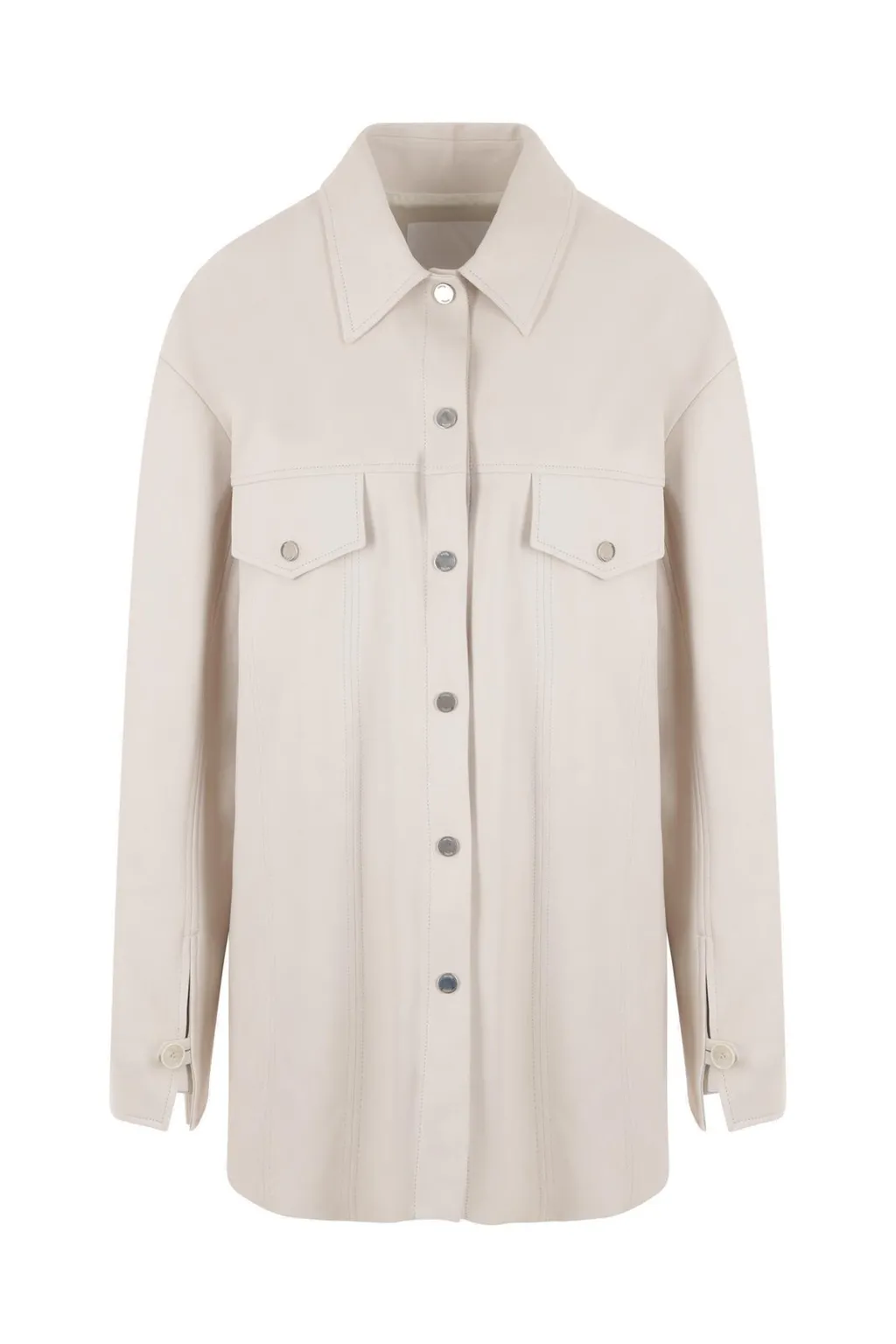 Buttoned Long-Sleeved Shirt Jacket