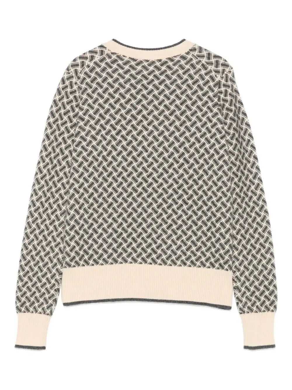 Geometric V-Neck Sweater