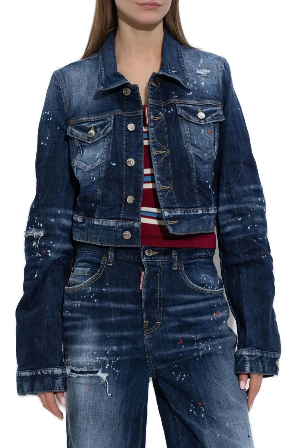 Medium Spots Wash Dean Distressed Jean Jacket