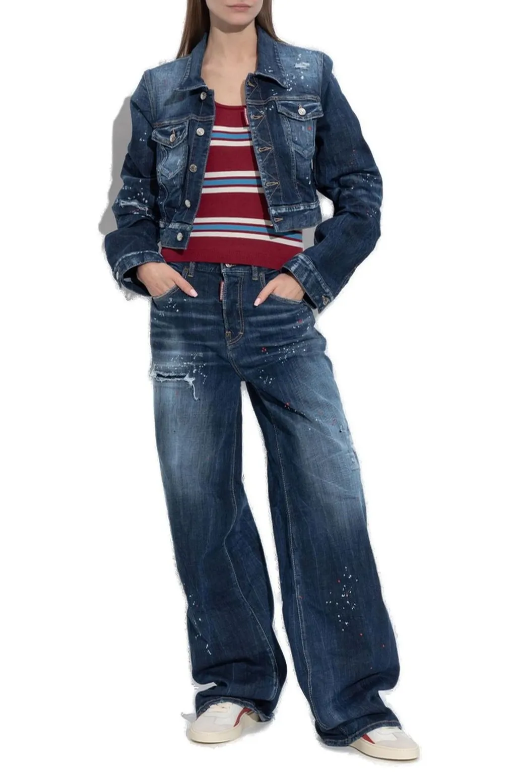 Medium Spots Wash Dean Distressed Jean Jacket