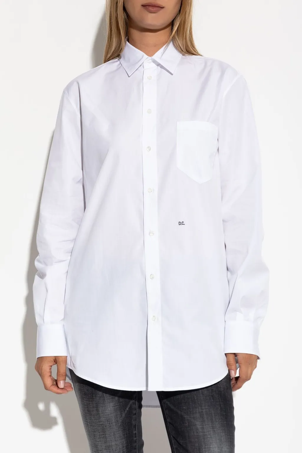 Logo Embroidered Long-Sleeved Shirt