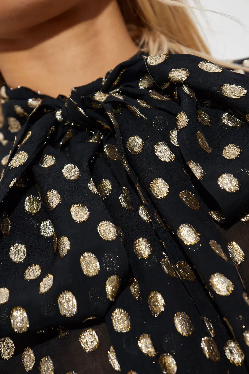 Graphic Printed Tied-Neck Shirt