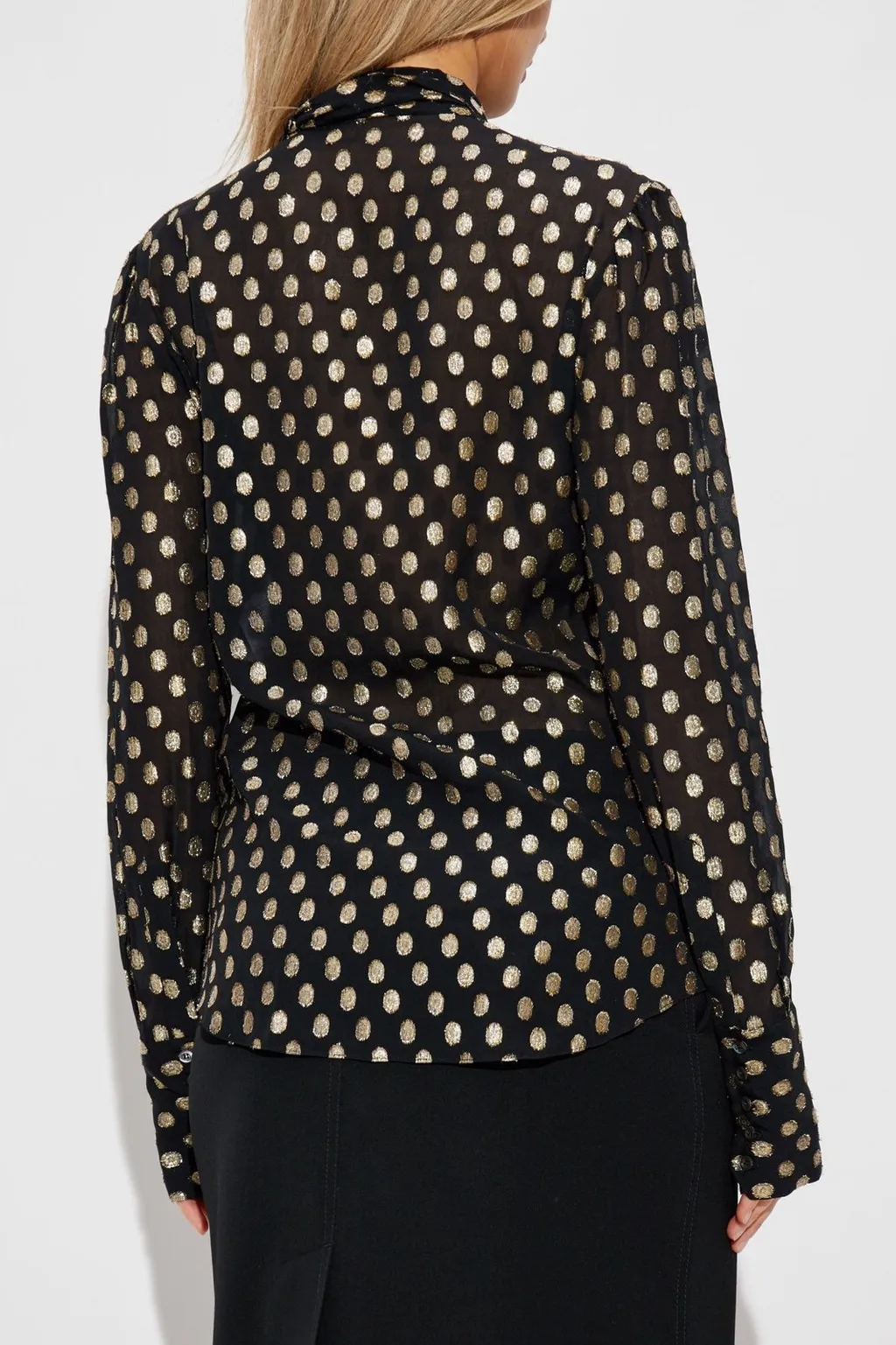 Graphic Printed Tied-Neck Shirt